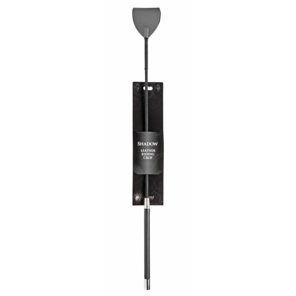 Shadow Grey Leather Riding Crop - Image 3