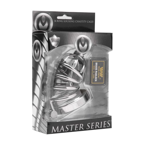 Asylum 4 Ring Locking Chastity Cage - Image 2