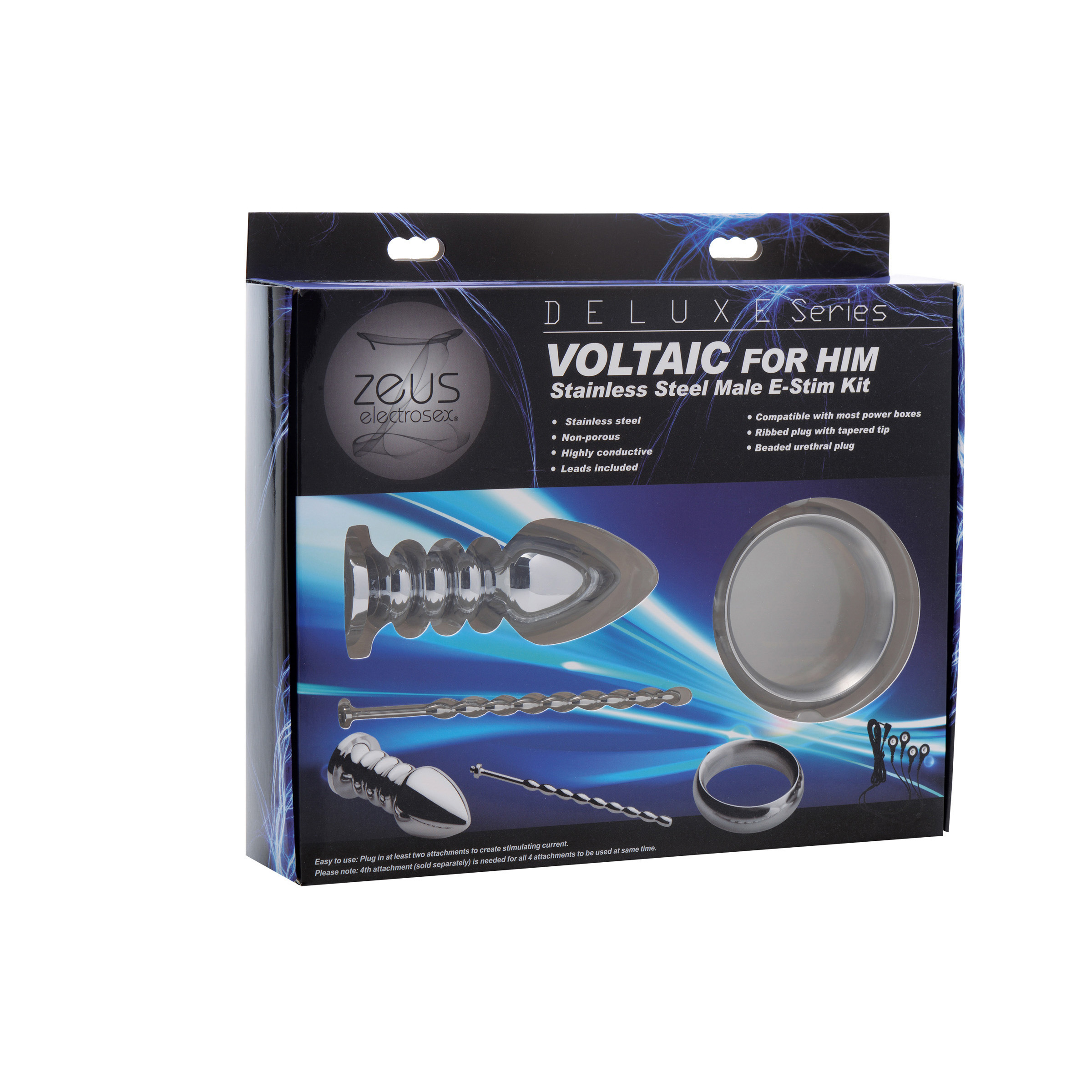 Zeus Deluxe Series Voltaic For Him Stainless Steel Male E-stim Kit - Image 5