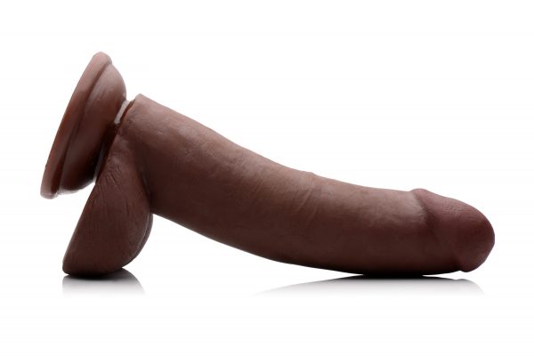 8 Inch Ultra Real Dual Layer Suction Cup Dildo- Dark Skin Tone - Image 2