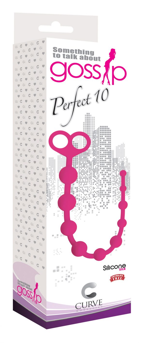 Perfect 10 Silicone Anal Beads - Pink - Image 2