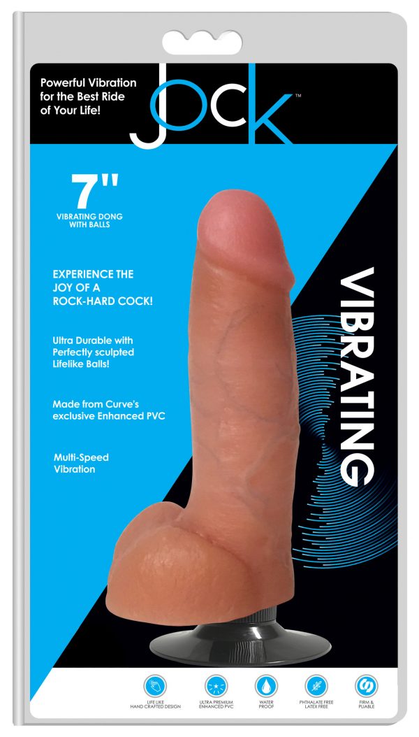 JOCK 7 Inch Vibrating Dong with Balls - Image 2