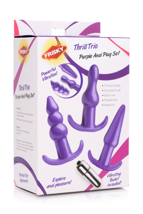 Thrill Trio Anal Plug Set - Purple - Image 4