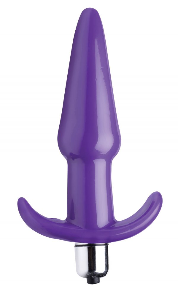 Smooth Vibrating Anal Plug - Purple - Image 3
