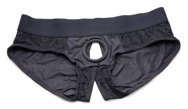 Lace Envy Black Crotchless Panty Harness - S-M - Image 4