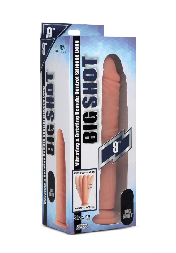 Vibrating and Rotating Remote Control Silicone Dildo - 9 Inch - Image 4