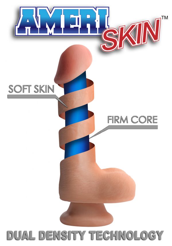 8 Inch Ultra Real Dual Layer Suction Cup Dildo- Dark Skin Tone - Image 5