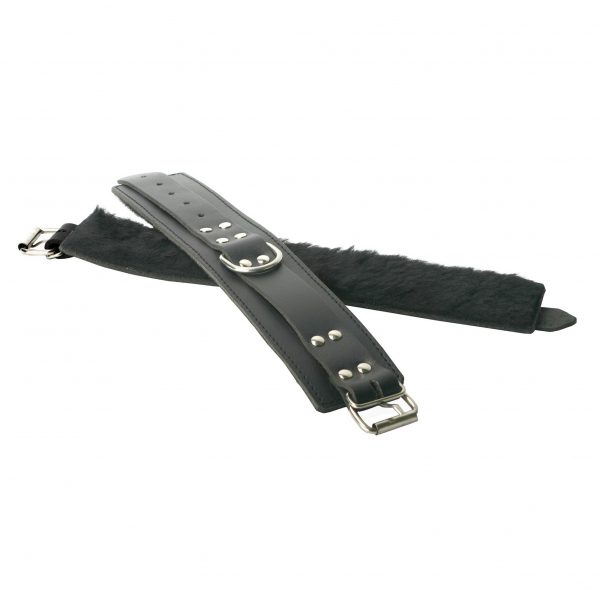 Strict Leather Fur Lined Wrist Cuffs - Image 2